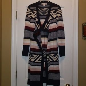 Long colorful sweater vest!